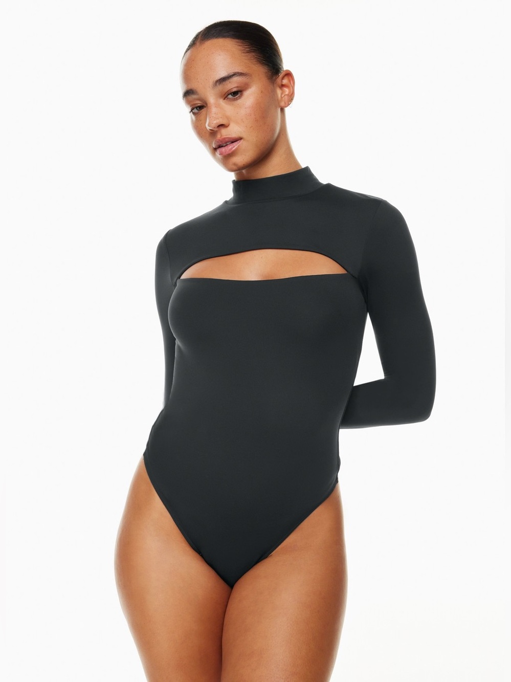 Aritzia Babaton Varo Contour Bodysuit Black Size Small